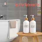 Glass Soap Dispenser Set with Tray, Contains Glass Hand Soap Dispenser and Glass Dish Soap Dispenser. Matte White soap Dispenser Suitable for The Kitchen Soap Dispenser, Rustic Kitchen Decor