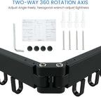 Clothes Drying Rack Wall Mounted Retractable, Aluminum Collapsible Laundry Organizer, Space-Saver Hanger Holds Quilts for Bedroom Bathroom Balcony (Black)