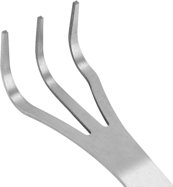 Stainless Steel Root Rake 3-Prong Loosen Soil Bonsai Tree Tools with Ergonomic Handle for Outdoor