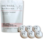 Lavender Scented Wool Dryer Balls – 6 XL Pack – Natural Fabric Softener, Reusable, Reduces Static, Reduces Wrinkles & Shortens Drying Time, Made W/Essential Oil, 100% Pure Wool