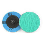 BHA Green Zirconia with Grind Aid Quick Change Sanding Discs Type R Male Roll On, 2" (60 Grit) - 25 Pack
