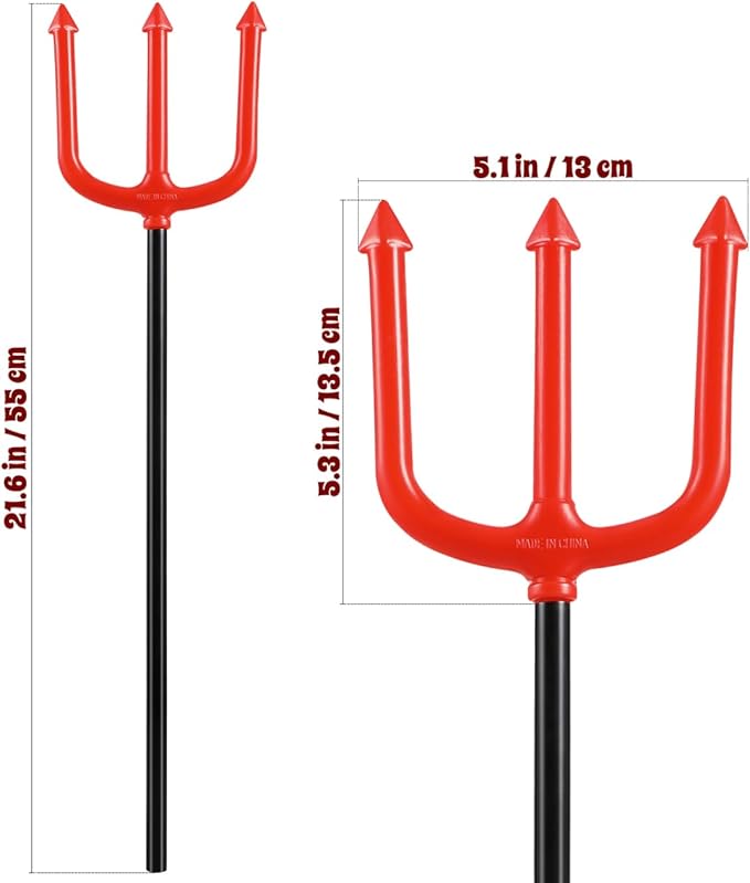 Toyvian Novelties Pitchfork Pitch Fork Halloween Costumes Trident Costumes Fancy Dress Accessory Red Pitchfork Halloween Decoration Costumes Pitchfork Costume Devil Child Makeup