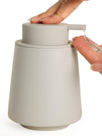 INGOFIN Ceramic Soap Dispenser -14 oz Bathroom Hand Soap Dispenser Liquid Dispenser with Pump Refillable Modern Lotion Dish Dispenser for Kitchen Matte Grey