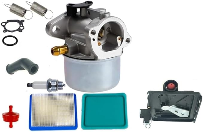 799868 Carburetor for Briggs and Stratton 498170 498254 497314 6.5HP 6.75 HP Engine Carb for Craftsman Lawn Mower Weed Wacker Splitter with Air Filter Cleaner Base