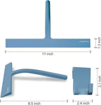 Large Shower Squeegee for Glass Doors, Richmirth 11 Inch Squiggy for Shower Glass Bathroom Squeegee Mop Wiper Cleaner Tool for Tile Wall, Car Glass, Window - Green