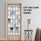 40 Mesh Pocket Over the Door Shoe Organizer,Hanging Shoe Rack for Closet Storage Holder for Dorm Room College Classroom Storag(Grey)