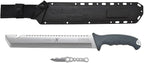 Camillus Carnivore X 18" Machete – Titanium Bonded 12” Blade & Saw Back, Full Tang, Gray Handle, Trimming Knife & Nylon Sheath for Camping & Brush Clearing
