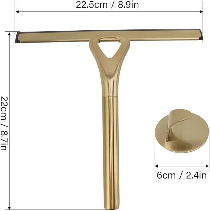 Shower Squeegee for Glass Doors, Stainless Steel Shower Squeegee, Window Cleaning Tools for Glass Doors Car Glass Bathroom Window Kitchen Mirror