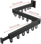 Clothes Drying Rack Wall Mounted Retractable, Aluminum Collapsible Laundry Organizer, Space-Saver Hanger Holds Quilts for Bedroom Bathroom Balcony (Black)