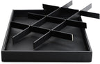 Oirlv Black Leather Jewelry Display Tray 12 Grid Jewelry Drawer Organizer Bracelet Bangle Organizer Independent Storage