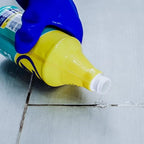 Zep Grout Cleaner and Brightener and Easy to Use Handheld Brush - 32 oz (Case of 2) - ZU104632 - Deep Cleaning Formula Removes Old Stains From Grout