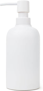 Matte White Soap Dispenser for Bathroom, 15oz Round Rustproof Liquid Hand Dish Soap Dispenser Pump for Kitchen Sink, Countertop, and Bathroom
