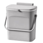 LALASTAR Kitchen Compost Bin for Countertop or Under Sink, Hanging Small Trash Can with Lid for RV/Office/Bedroom/Dorm, Mountable Indoor Compost Bucket, 9L/2.4 Gal, Grey