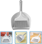 Toyvian Mini Dustpan and Brush Set, Small Handheld Broom with Dustpan, Portable Car Vent Cleaner and Desktop Cleaning Accessory, Gray Compact Cleaning Tool Kit for Home and Car Use