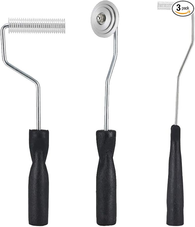 Fiberglass Roller Tools Kit, 3pcs Fiberglass Resin Laminating Bubble Roller Set for Tub Shower Bathtub Boat Repair