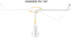 Mkono Wall Mounted Clothes Hanger with Swing Arm Holder Valet Hook Metal Hanging Laundry Drying Rack Space Saver for Closet Organizer, Laundry Room Organization Bathroom, Bedroom,2 Pcs, White
