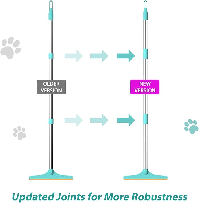 Carpet Rake for Pet Hair Removal, Reusable Cat Dog Hair Remover with 45’’ Long Handle Advanced Lint Remover Scraper for Carpets, Rugs, Mats, Couch