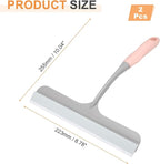HARFINGTON 2pcs Shower Squeegee 8.8 Inch Length Water Blade Cleaner Tool Household Mirror Squeegee with Hole for Windshield Window Cleaning Glass Door, Pink