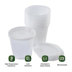 CIAO! 24OZ PP Injection Molded Soup-Deli Container with LLDPE Lid, Microwavable and BPA Free (240/240 combo pack)