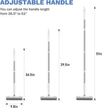 SetSail Grout Cleaner Brush with Long Handle, V-Shaped Floor Scrub Brush Swivel Grout Brush Stiff Bristle Floor Grout Scrubber for Bathroom, Tile Line, Crevice, Kitchen, Wall, Deck, Garage, White Grey