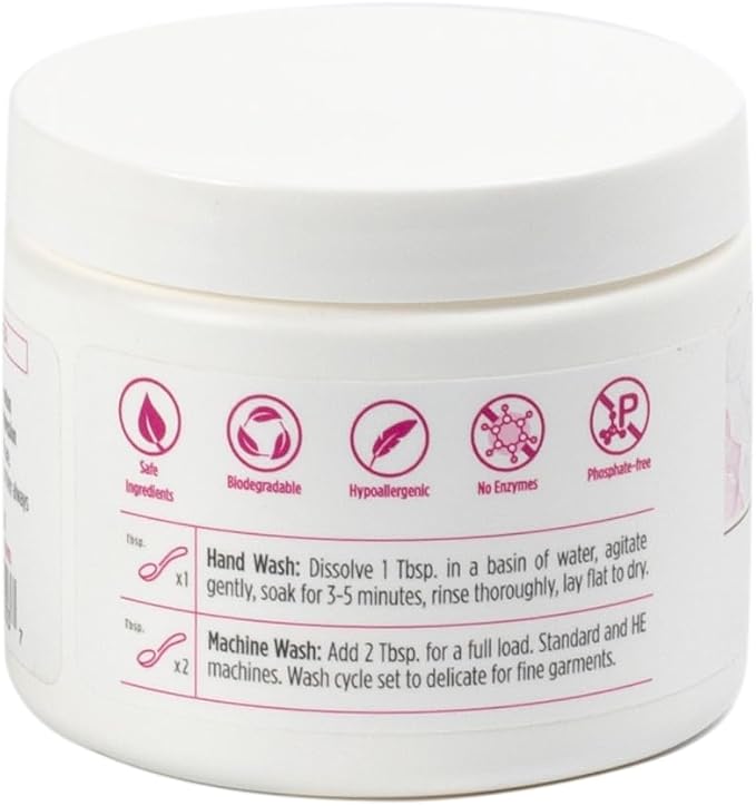 FOREVER NEW Delicate Hypoallergenic Laundry Detergent Powder - 6-8 Large Loads - Gentle washing detergent for Silk, Cashmere, Bra, Undergarments, Cotton, Wool, etc. - Unscented - 4oz