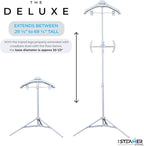 Deluxe | Adjustable Standing Garment Steaming Rack with Hanger | Fast, Foldable, Portable Clothes Steam Ironing Solution for Travel & Home