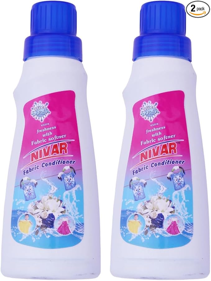 NIVAR After Wash Fabric Conditioner Liquid, Suitable for Hand & Machine Wash, Adds Softness, Reduces Wrinkles, Maintains Fabric Freshness & Leaves Mild Fragrance, Clothes Care - 250ml (Pack of 2)