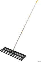 30"x10"Lawn Leveling Rake with Aluminum Rollers, Stainless Steel Yard Lawn Leveler Tool with Adjustable Long Handle, Yard Leveling Rake Suit, Levelawn Tool for Soil, Grass, Golf Course, Garden, Farm