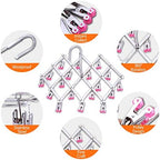 Drying Hanger,Hanging Drying Rack,Drip Hanger Stainless Steel with 18 Pegs for Laundry Underwear Socks Bra Panty,Quickly Remove Clothes from Hanger,Windproof,Folding Portable,Green