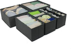Amazon Basics Cloth Drawer Storage Organizer Boxes for Socks, Underwear and Baby Items, Set of 6, Gray (Pack of 10)