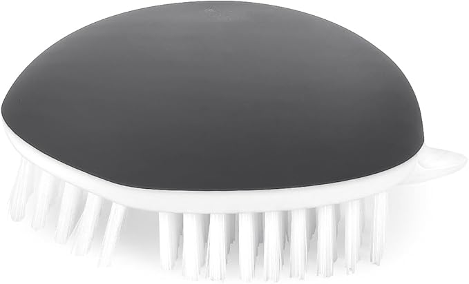 Vegetable Brush Potato Scrubber Brush Non Slip Comfortable Fruit Cleaning Tools for Washing Fruit Mushrooms Carrot or Tough-Skinned Vegetables (1 Pack Grey)