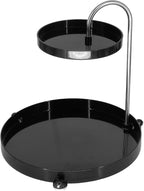 Bathroom Sink Vanity Trays, Double Layer Rotating Bird Design Shelf Tray, Multi-Purpose Countertop Organizer, Black