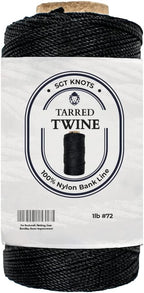 SGT KNOTS Tarred Twine - 100% Nylon Bank Line for Bushcraft, Netting, Gear Bundles, Construction, Lacing Twisted Cord, Weatherproof #72-1 lb