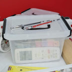 Asking Plastic Latching Box with Black Handle, Lidded Storage Bins, 6 Packs, 3 Quart
