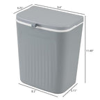 3.2 Gallon/12 L Kitchen Compost Bin for Counter Top/Under Sink, Hanging Small Trash Can with Lid for Cupboard/Bathroom/Bedroom/Office/Camping/RV, Odorless Food Waste Bin, Grey