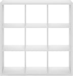 Furinno Cubicle Open Back Decorative Cube Storage Organizer, 9-Cube, White