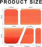 5 in 1 Rubber Squeegee Kit, Anti-Scratch Flexible Soft Matte TPU Coating Scraper Kit, Small Tint Squeegee Water Blade Scraper for Paint Protection Film Household Cleaning (Orange)