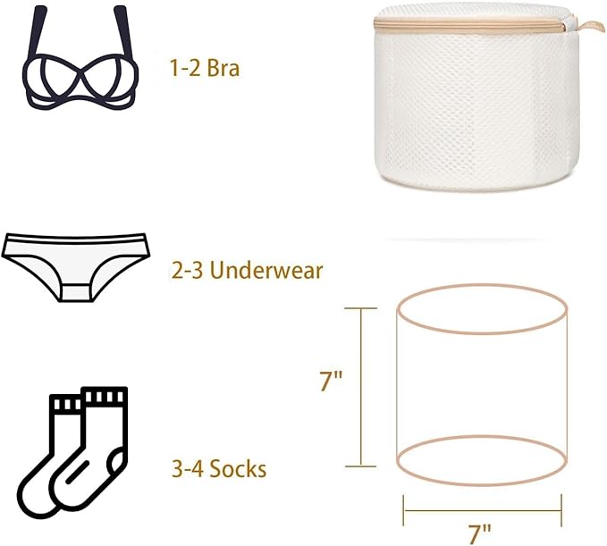 2 Pack Bra Laundry Bags for Washing Machine, Delicate Underwear Wash Bags with Anti-Deformation Structure & Fixed Friction Plates
