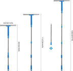 Window Cleaner with Long Handle(57IN), Glass Cleaning Tools with Silicone Squeegee & Microfiber Scrubber, Window Cleaning Kit for Shower Glass Mirror Door Car