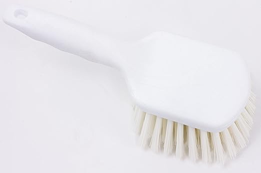 SPARTA 40541EC02 Plastic Scrub Brush, Utility Brush, Kitchen Brush With Hanging Hole For Cleaning, 8 Inches, White
