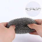TopHomer 4 Pcs Stainless Steel Wire Balls Scrubbing Scouring Pad for Removing Heavy Dirty Home Cleaning Tools Easy to Clean