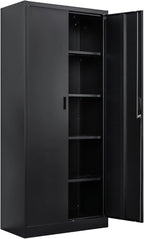 Storage Cabinet, 72 Inch Tall Metal Storage Cabinet with Doors and Shelves,Heavy Duty Metal Cabinet, Pantry Cabinets for Kitchen Storage, Garage Cabinet for Living, Dining Room