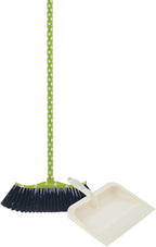 Superio Polka Dot Printed Broom, 2-Pack, Premium Black Plastic Bristles, Heavy-Duty Household & Outdoors, Easy Swiping, Multi-Surface, USA Wooden Handle, 12 Inch Sweeping Head