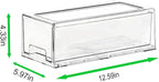 SIMPEXPE Stackable Storage Drawer, Pull Out Plastic Food Fridge Organizer Bins for Pantry Shelf Refrigerator Organization Kitchen Bathroom Cabinet Closet Office Clear -2Pack
