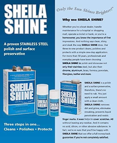 Shiela Shine 10 Oz. Stainless Steel Cleaner and Polish Spray, Removes Grease, Fingerprints, Watermarks, Household Kitchen Cleaner Spray for Stainless Steel Ideal for Appliances, Fridge, Sinks & Stoves