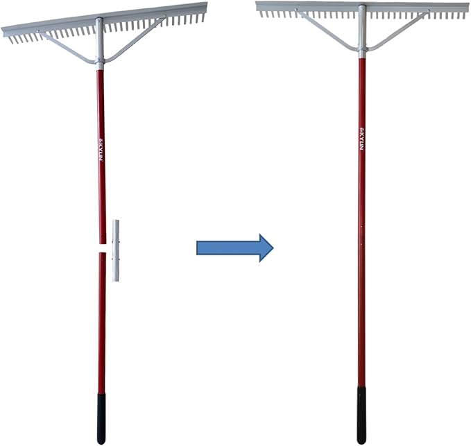 KYLIN Landscape Rake for Lawns 36Tines 36Inch with 66 Inch Extra-Long Aluminum Handle, Leaf Rake Tool for Loosening Soil, Lawn Care, Weeding Lake, Garden, Pond, Beach Landscaping