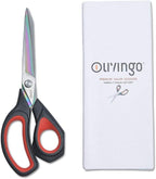 LIVINGO Premium Tailor Scissors Heavy Duty Multi-Purpose Titanium Coating Forged Stainless Steel Sewing Fabric Leather Dressmaking Comfort Grip Shears Professional Crafting (8.5 INCH)