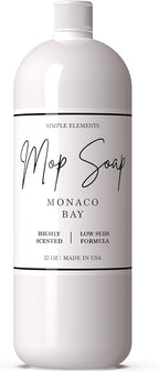 Mop Soap Highly Scented Fragrance, Long Lasting Luxury Floor Cleaner for Hardwood, Tile, Laminate & Stone, Low Suds No Residue Formula, All Mop Types, Made in USA, 32oz Monaco Bay Fragrance