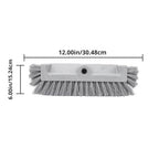 SPARTA 40422EC26 Floor Scrub Brush Head, Multi-Level, Dual Surface Plastic Block with Side Bristles, Crimped Polyester, Threaded Handle Hole, Ideal for Wide and Tight Spaces, BPA Free, 12 Inches, Pink