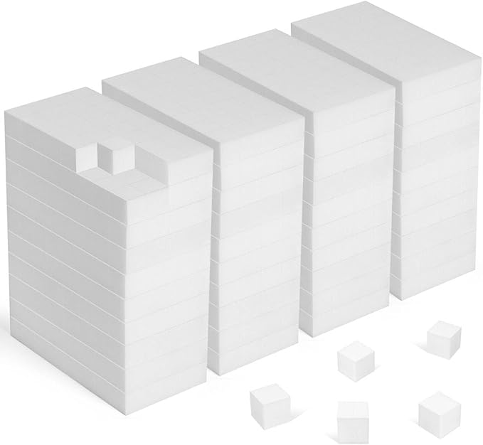 16x8x2cm 40PCS (32 Small Pieces of Each Pack) Melamine Sponge Magic Eraser Sponge in Bulk Small Cleaner Pads Melamine Pads for Dishes Cleaning Eraser for Kitchen, Bathroom, Toilet